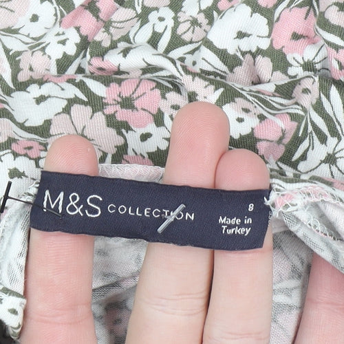 Marks and Spencer Women’s Multicoloured Floral A-Line Knee Length Dress Size 8