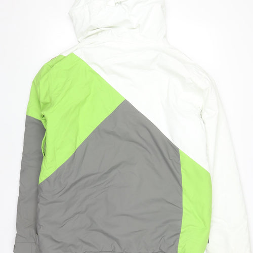 Quiksilver Women's White Green Grey Waterproof Ski Jacket Size S