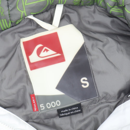 Quiksilver Women's White Green Grey Waterproof Ski Jacket Size S