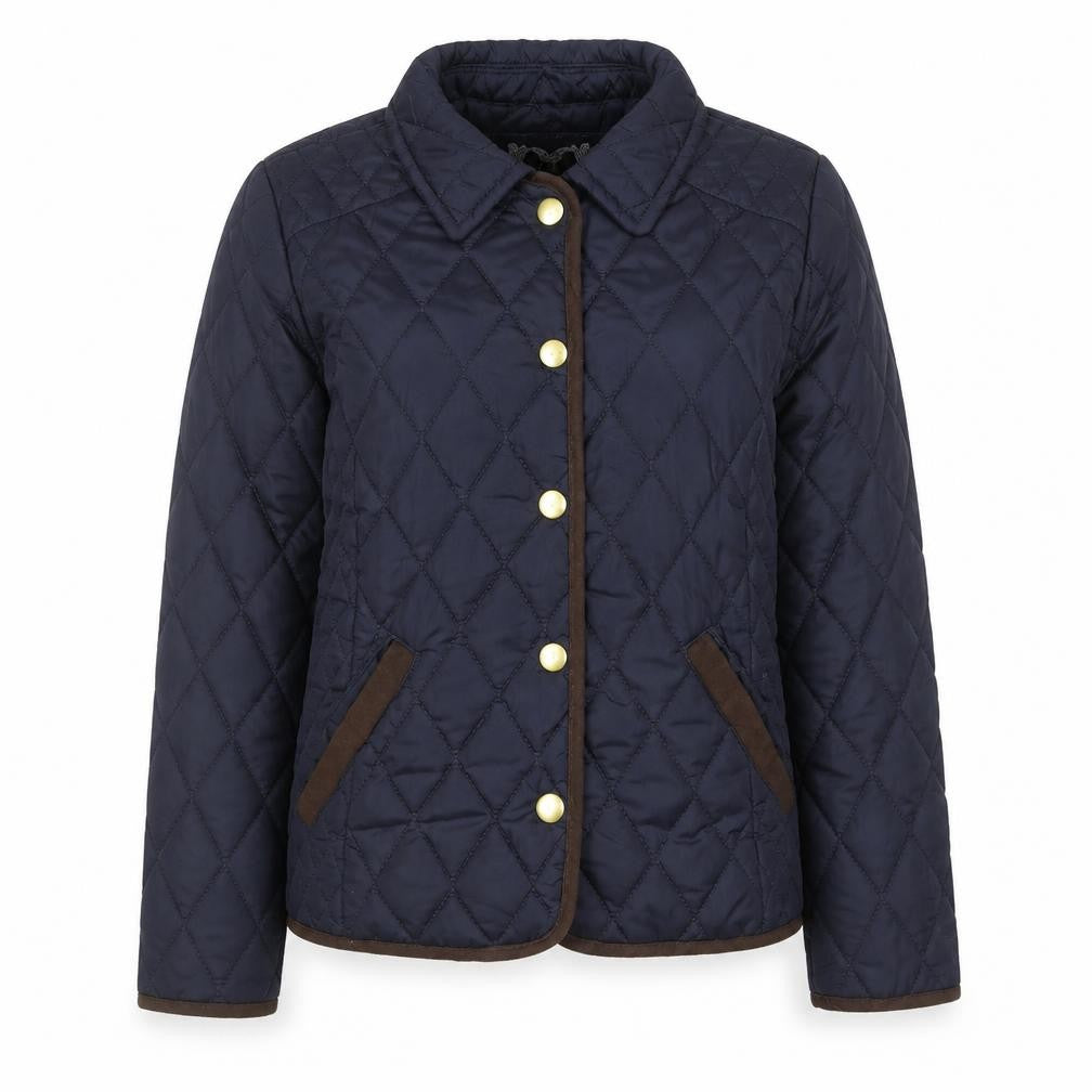 YD Girls Blue Quilted Jacket 11-12 Years Padded Mid-Length Coat