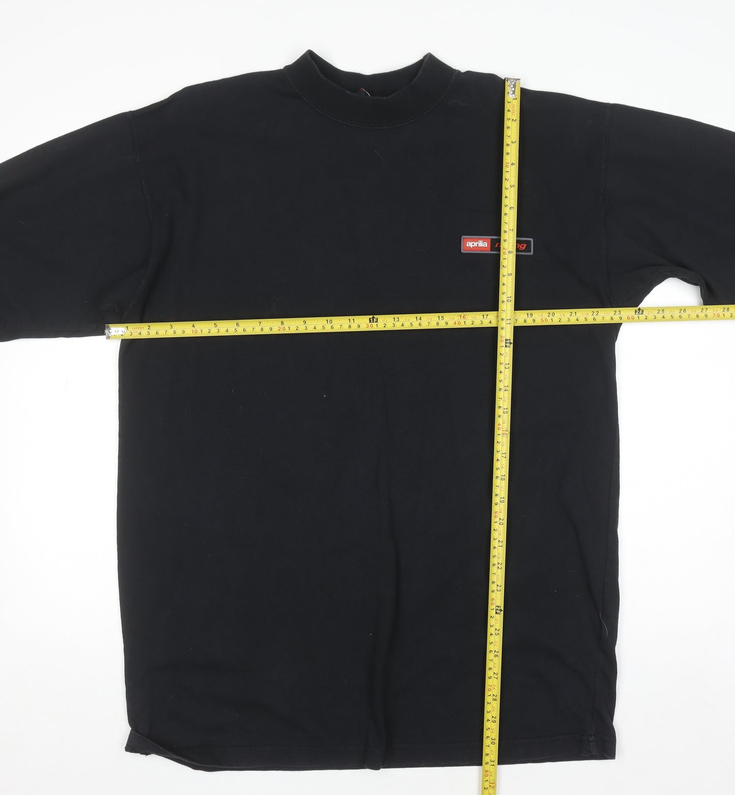 Aprilia Racing Men's Black Cotton Long Sleeve High Neck Top L