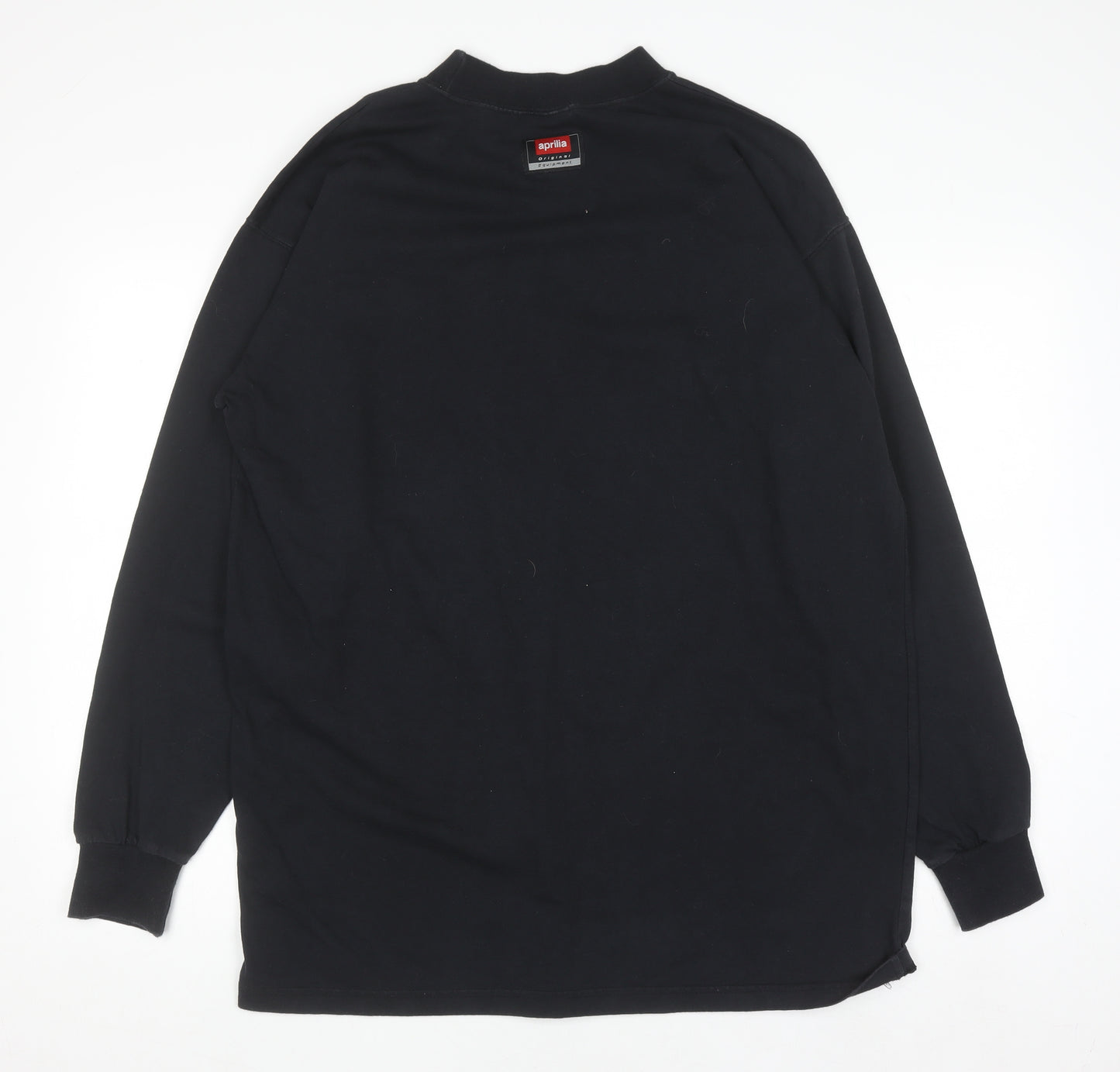 Aprilia Racing Men's Black Cotton Long Sleeve High Neck Top L