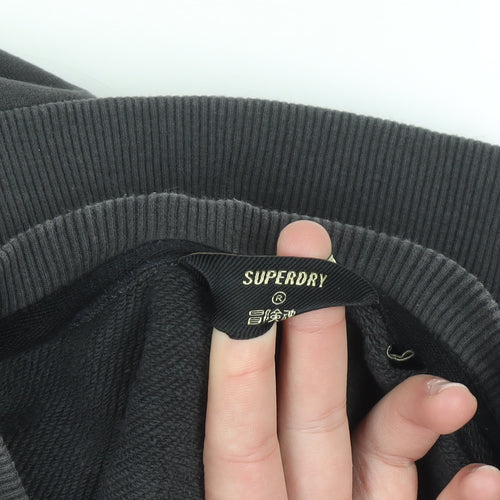 Superdry Womens Black Graphic Pullover Sweatshirt UK 10