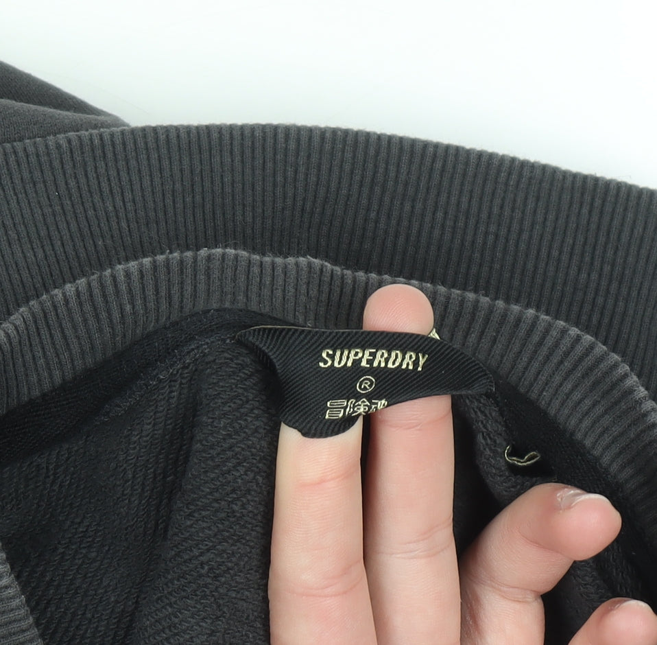 Superdry Womens Black Graphic Pullover Sweatshirt UK 10