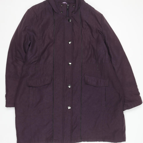 Klass Womens Purple Long Overcoat XL Polyester Lined Jacket