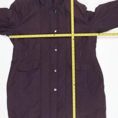 Klass Womens Purple Long Overcoat XL Polyester Lined Jacket