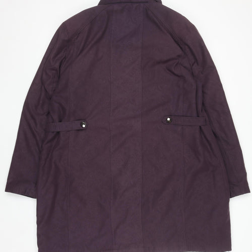 Klass Womens Purple Long Overcoat XL Polyester Lined Jacket