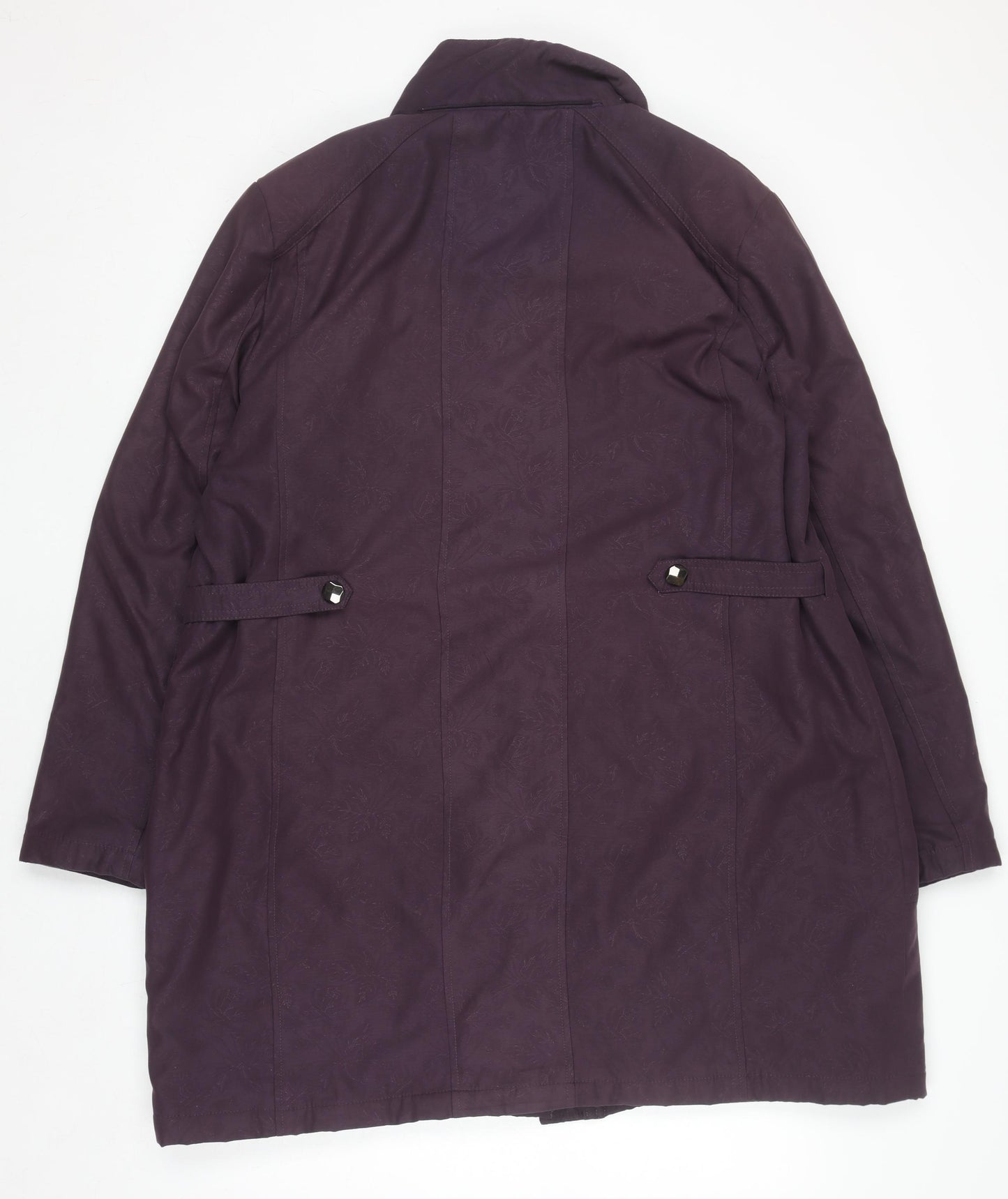 Klass Womens Purple Long Overcoat XL Polyester Lined Jacket