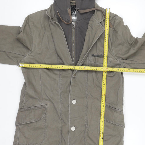 Bench Women Khaki Hooded Blazer Jacket Medium Cotton Casual
