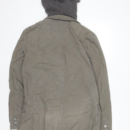Bench Women Khaki Hooded Blazer Jacket Medium Cotton Casual