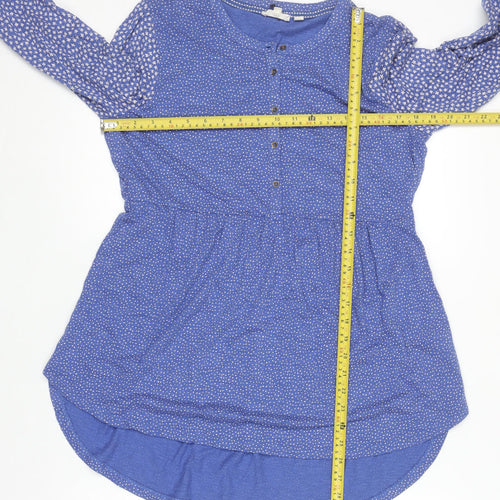 Fat Face Women's Blue Polka Dot Long Sleeve Tunic Blouse UK 10