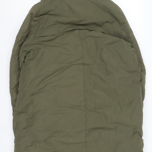 Very Women's Green Hooded Long Puffer Coat Size 12