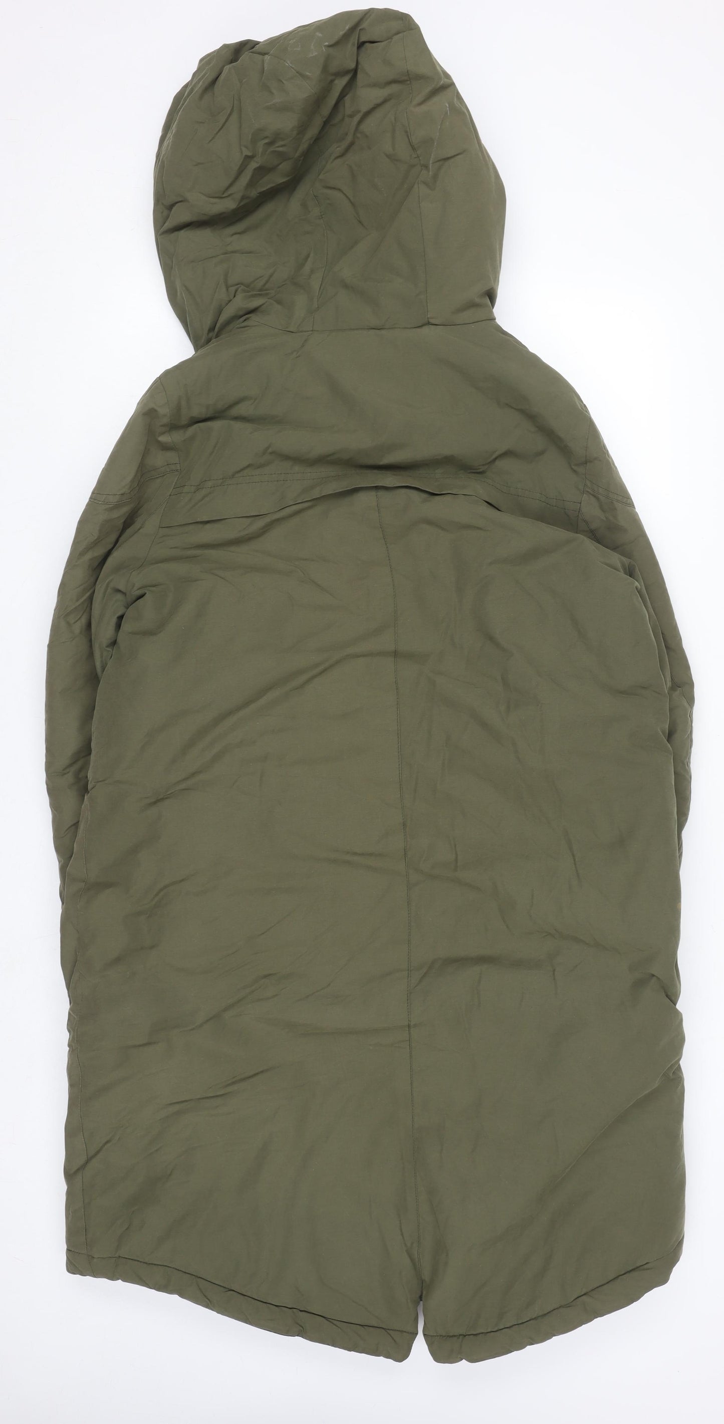 Very Women's Green Hooded Long Puffer Coat Size 12