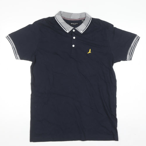 Brave Soul Men's Blue Short Sleeve Polo Shirt Size M