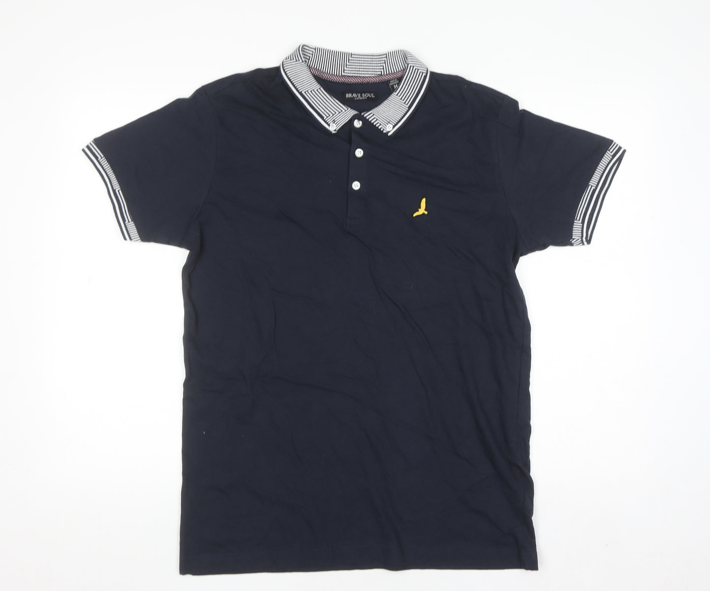Brave Soul Men's Blue Short Sleeve Polo Shirt Size M
