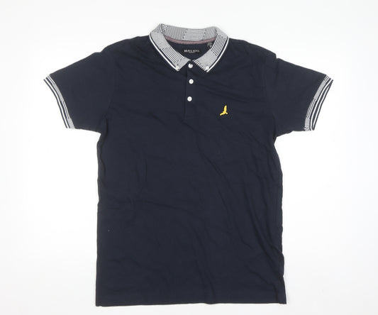 Brave Soul Men's Blue Short Sleeve Polo Shirt Size M