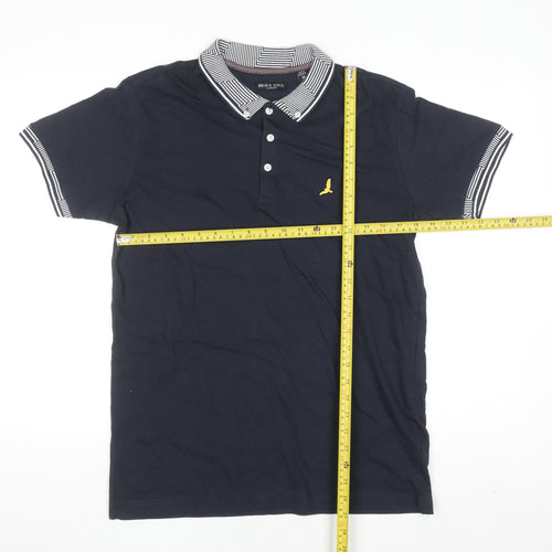 Brave Soul Men's Blue Short Sleeve Polo Shirt Size M