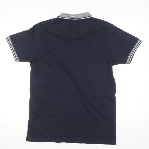 Brave Soul Men's Blue Short Sleeve Polo Shirt Size M
