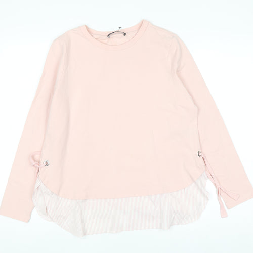 Marks and Spencer Women’s Pink Long Sleeve Crew Neck Blouse Size 14