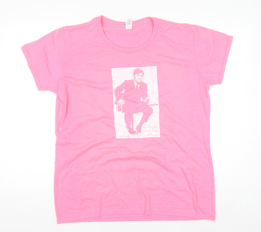 Anvil Womens Pink Graphic T-Shirt XL Short Sleeve Crew Neck