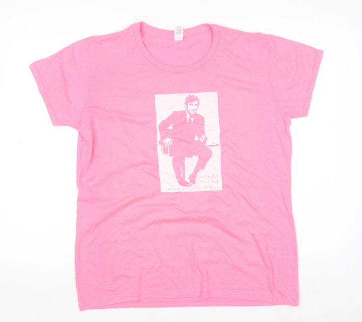 Anvil Womens Pink Graphic T-Shirt XL Short Sleeve Crew Neck