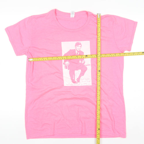 Anvil Womens Pink Graphic T-Shirt XL Short Sleeve Crew Neck