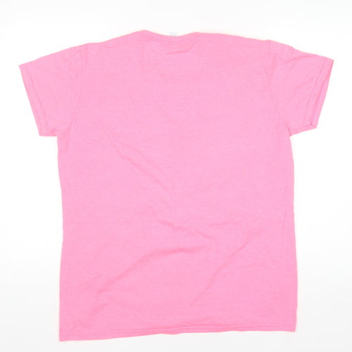 Anvil Womens Pink Graphic T-Shirt XL Short Sleeve Crew Neck