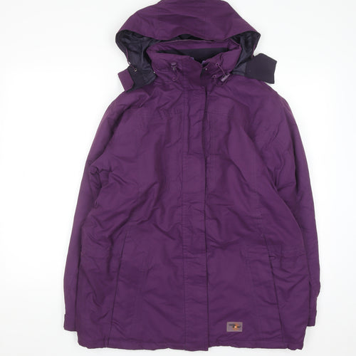 Arctic Storm Womens Purple Hooded Waterproof Anorak Jacket UK 14