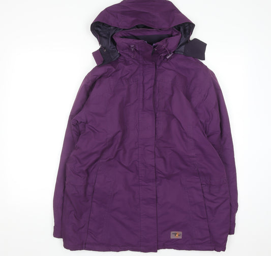 Arctic Storm Womens Purple Hooded Waterproof Anorak Jacket UK 14