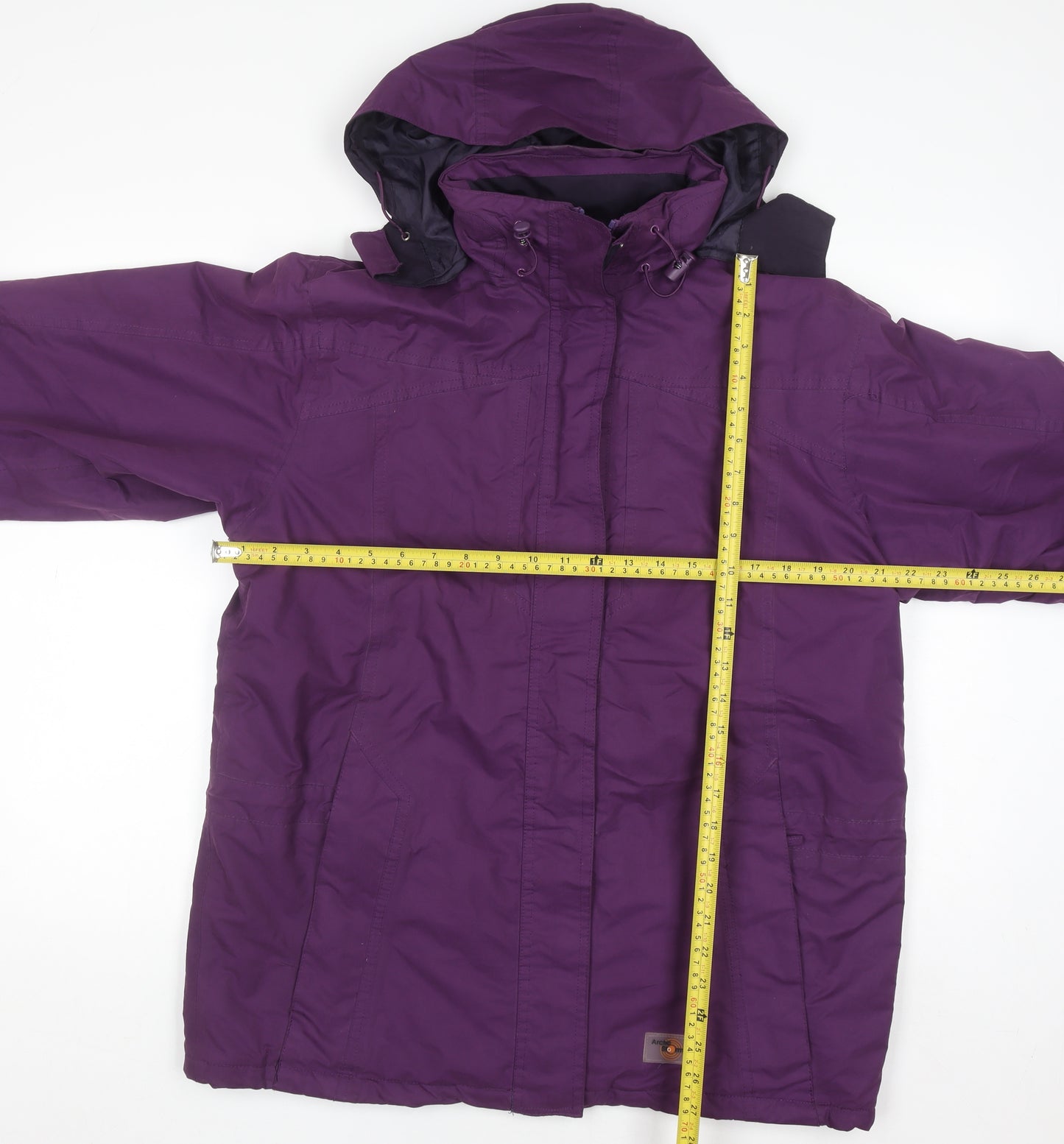 Arctic Storm Womens Purple Hooded Waterproof Anorak Jacket UK 14