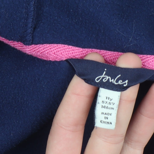 Joules Girls Multicoloured Full Zip Fleece Hoodie Size 11 Years