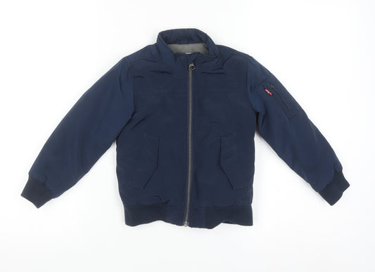 Levi's Boys Blue Bomber Jacket Size 4 Years Lined Polyester Zip-Up