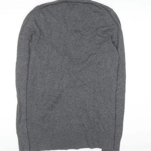 Abercrombie & Fitch Women's Grey Cardigan M V-Neck Knit Jumper