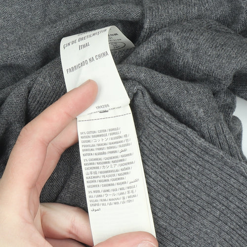 Abercrombie & Fitch Women's Grey Cardigan M V-Neck Knit Jumper