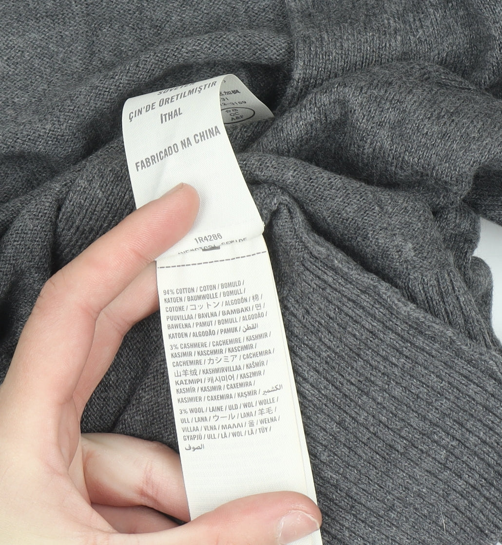 Abercrombie & Fitch Women's Grey Cardigan M V-Neck Knit Jumper