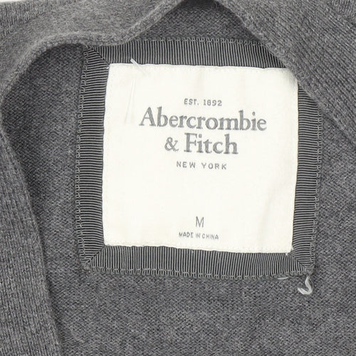 Abercrombie & Fitch Women's Grey Cardigan M V-Neck Knit Jumper
