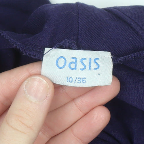 Oasis Womens Purple Cowl Neck Short Sleeve Jersey Blouse Size 10