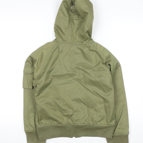 Ted Baker Girls Green Hooded Fur Trim Bomber Jacket Age 10 Winter Coat