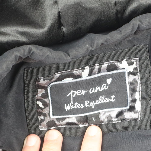 Marks and Spencer Per Una Women’s Black L Hooded Parka Coat Water Resistant