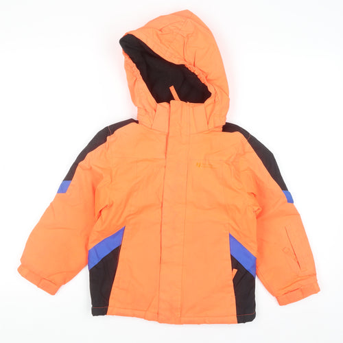 Mountain Warehouse Boys Orange 5-6 Years Ski Jacket Hooded Waterproof Winter Coat