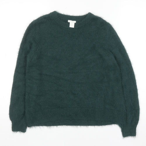 H&M Women’s Green Crew Neck Long Sleeve Knit Jumper XS