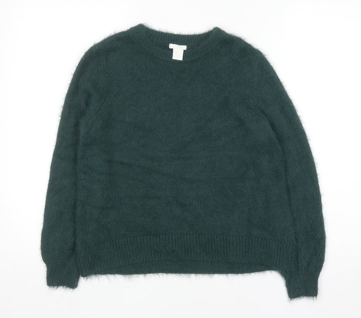 H&M Women’s Green Crew Neck Long Sleeve Knit Jumper XS
