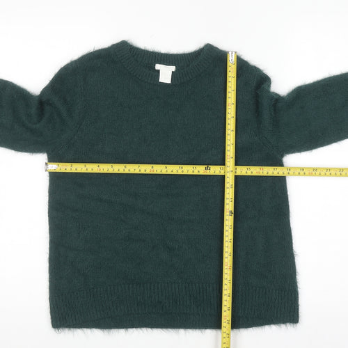 H&M Women’s Green Crew Neck Long Sleeve Knit Jumper XS