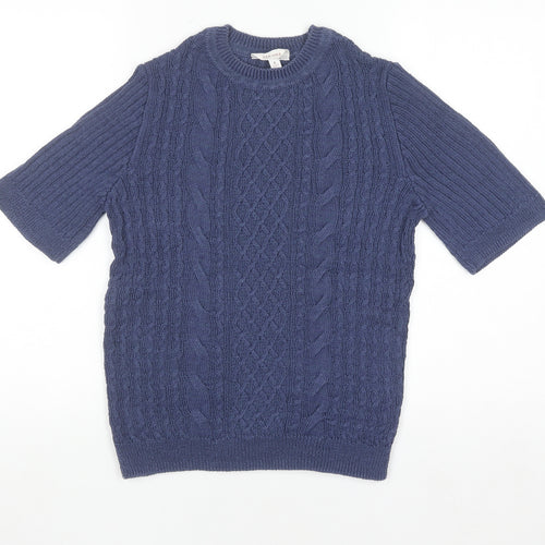 Marks & Spencer Per Una Women’s Blue Knit Short Sleeve Top Size 8
