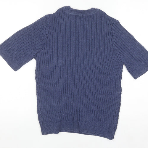 Marks & Spencer Per Una Women’s Blue Knit Short Sleeve Top Size 8