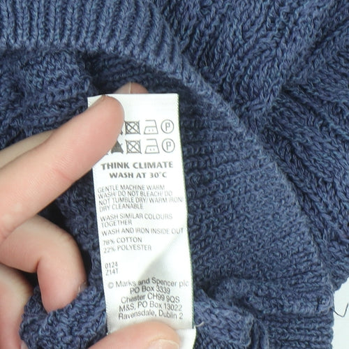 Marks & Spencer Per Una Women’s Blue Knit Short Sleeve Top Size 8