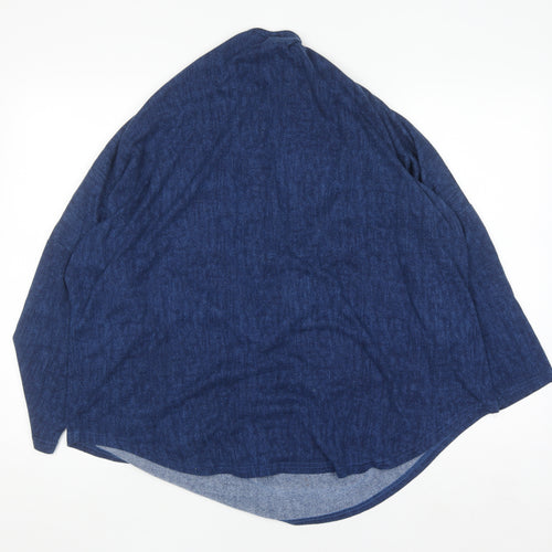Izabel London Women Blue Size 20 Tunic Zip Knit Long Sleeve Top