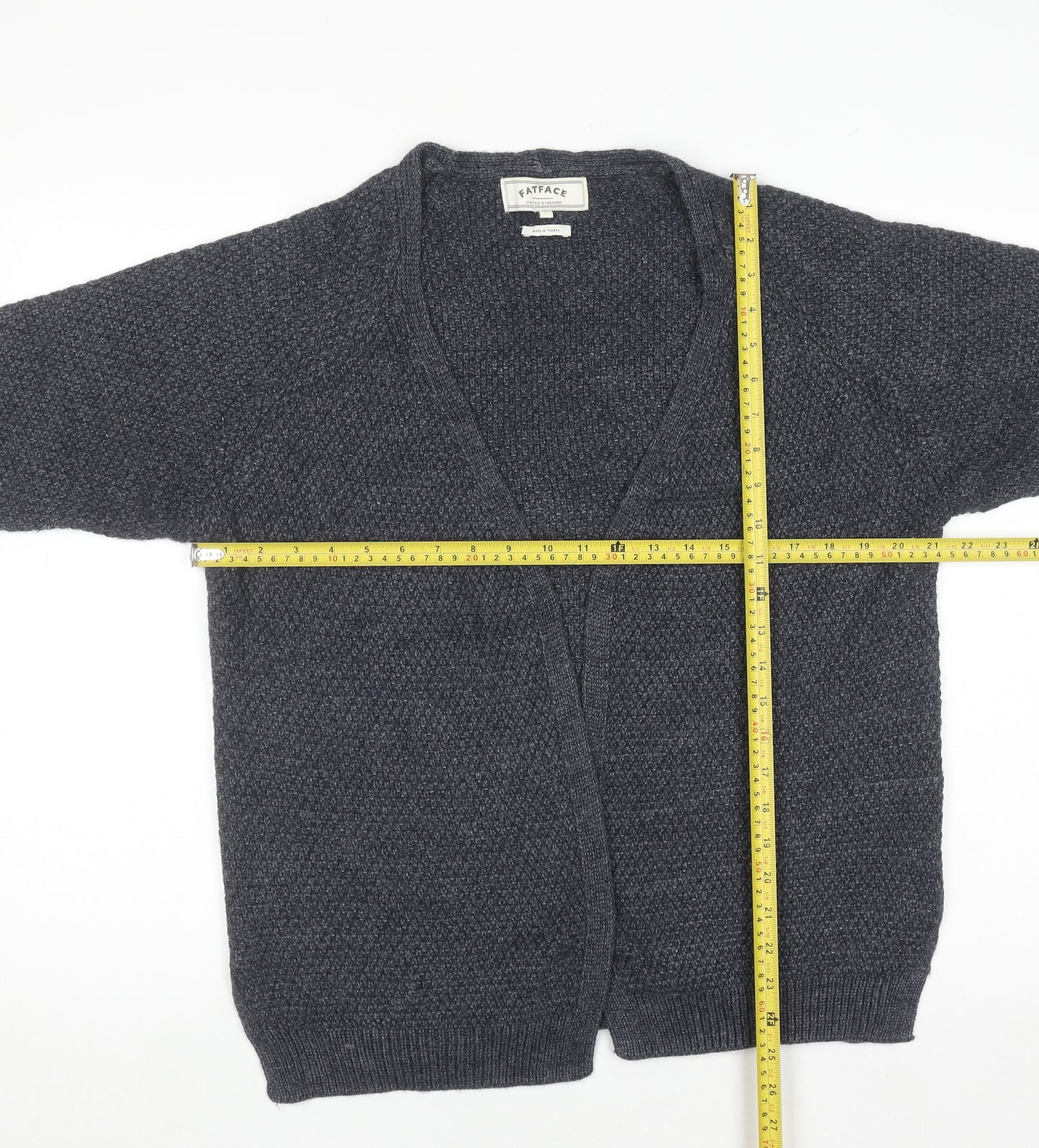 FatFace Women's Blue Knit Open Front Cardigan Size 12