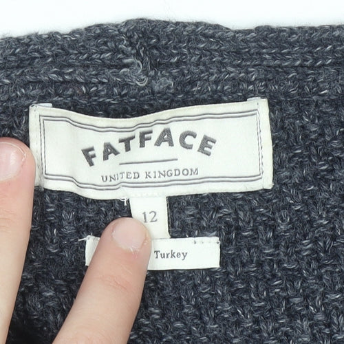 FatFace Women's Blue Knit Open Front Cardigan Size 12