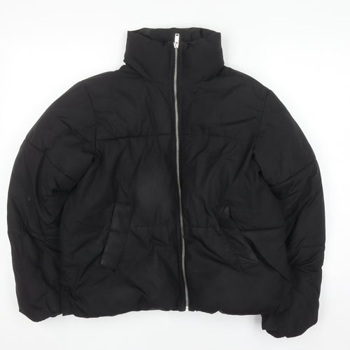 New Look Women's Black Puffer Jacket Size S Quilted Winter Coat